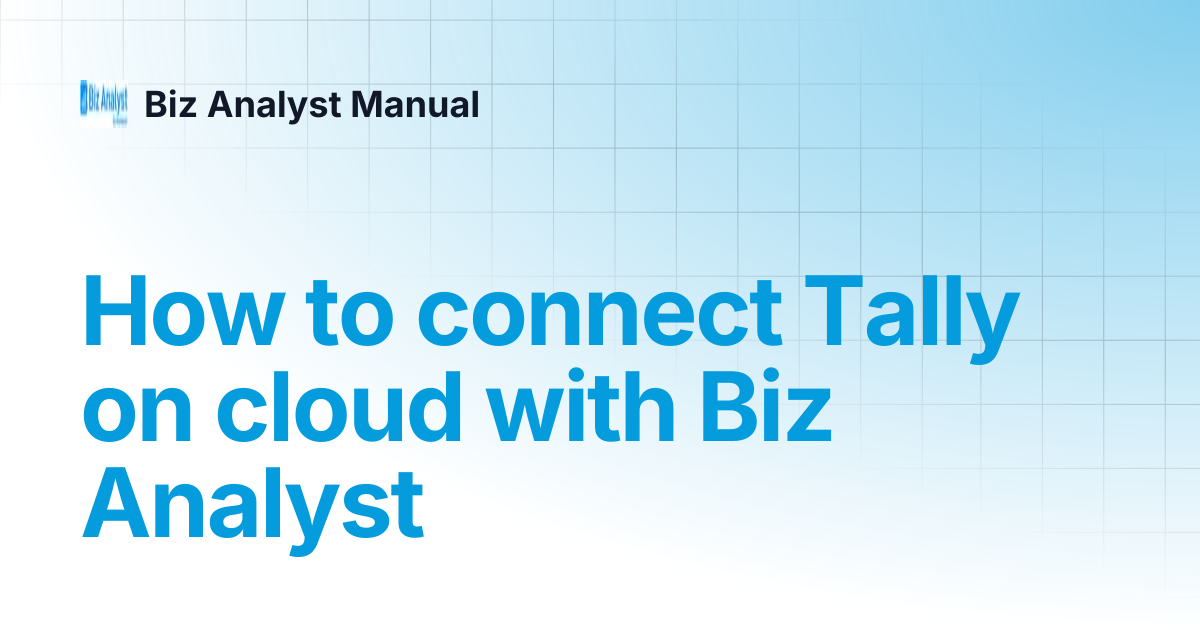 How to connect Tally on cloud with Biz A...